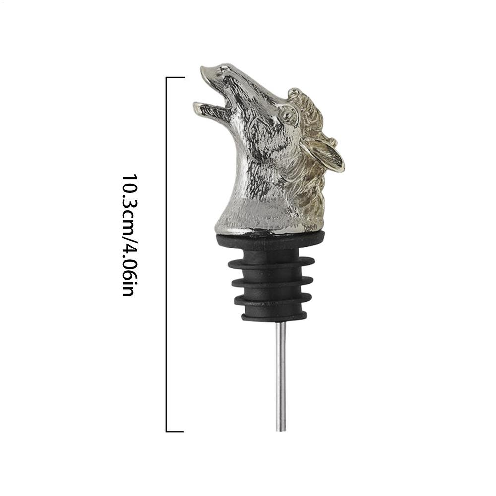 2026 Year of the Horse Zinc Alloy Horse Head Wine Pourer Liquor Pour Spout Horse Pour Spouts Leakproof Drink Dispenser