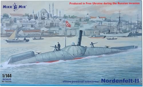 Микромилл 1/144 Паровая подводная лодка Норденфельд II Пластиковая модель MKR144-040 (Подводная лодка)