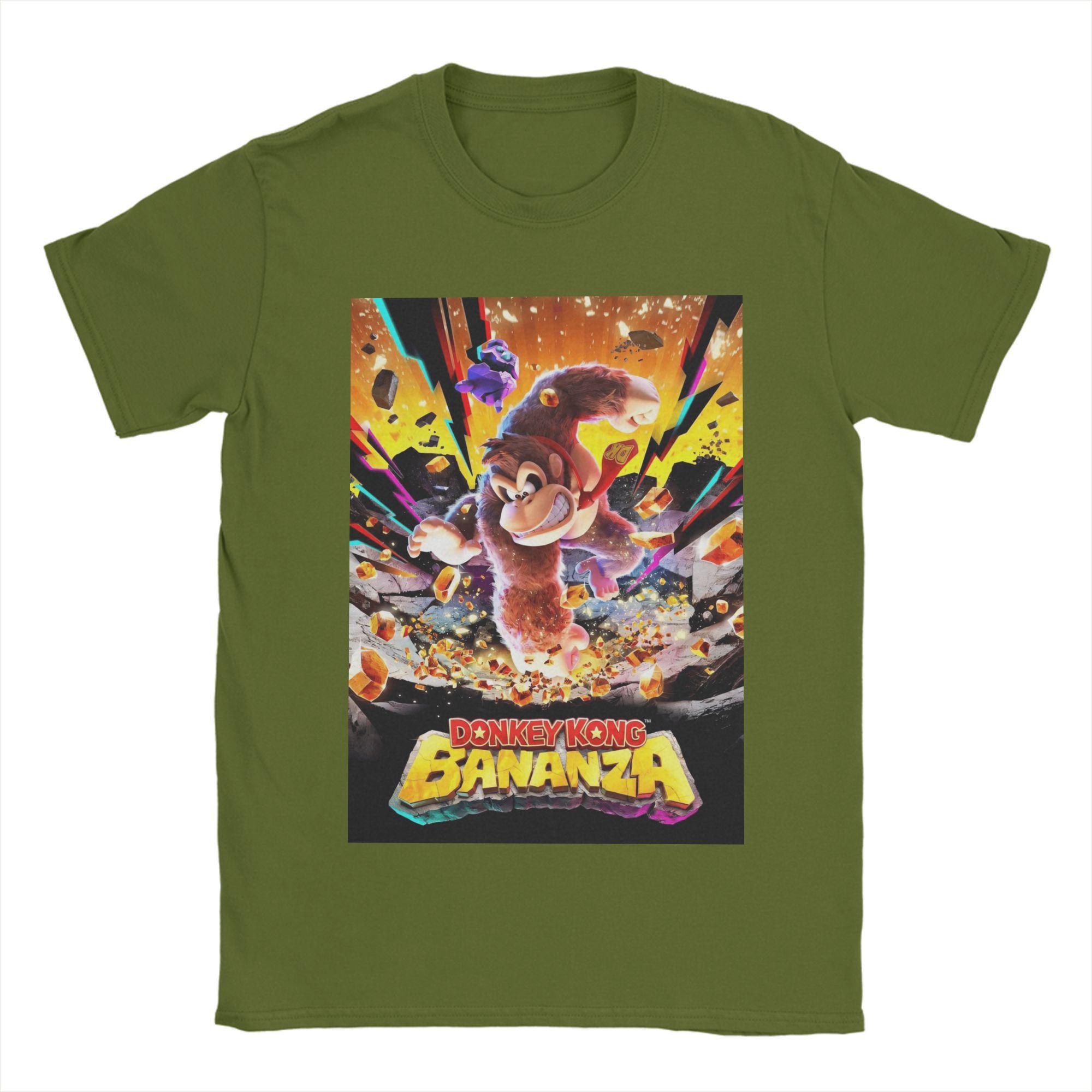 

Мужская футболка Donkeyed Kongs Bananzaed 100% хлопок винтажная с коротким рукавом и круглым вырезом футболка в подарок 4XL
