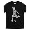 Men'S Retro Soccer Ball Shadow Word Art T-Shirt - Streetwear Tee , Round Neck Short Sleeve Casual Top, Machine Washable