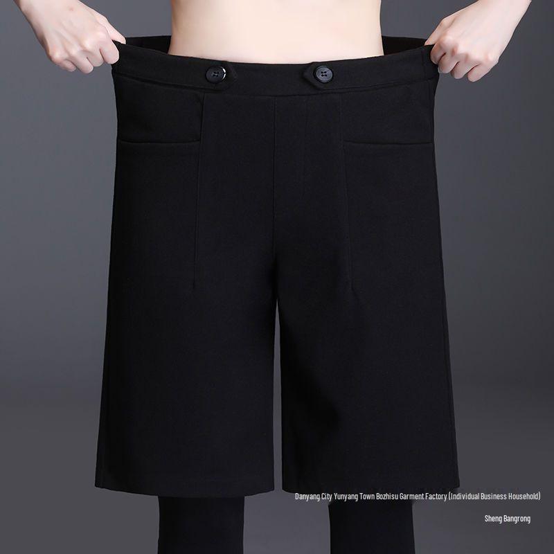 Pantaloncini larghi a vita alta in lana taglie forti da donna 2025 - Moda Autunno/Inverno
