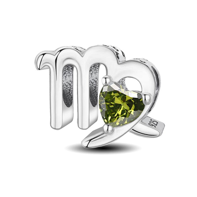 Copper Twelve Constellation Love Heart Zircon Beads Diy Bracelet Bangle Making Gift Of High Quality Fine Jewelry