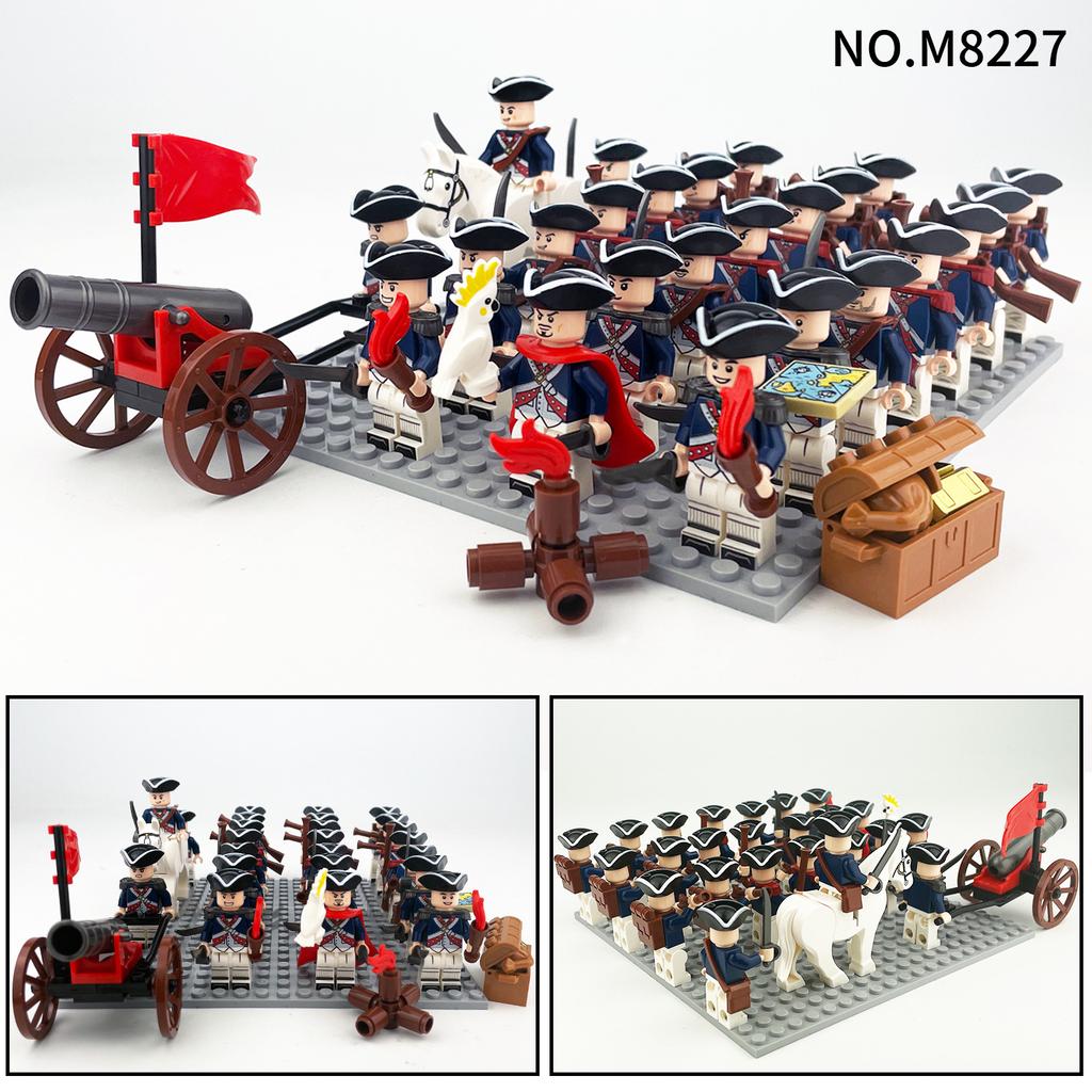 24pcs M8227 War of Independence 24 Figurines Phalanx Children Assembled Small Educational Toy