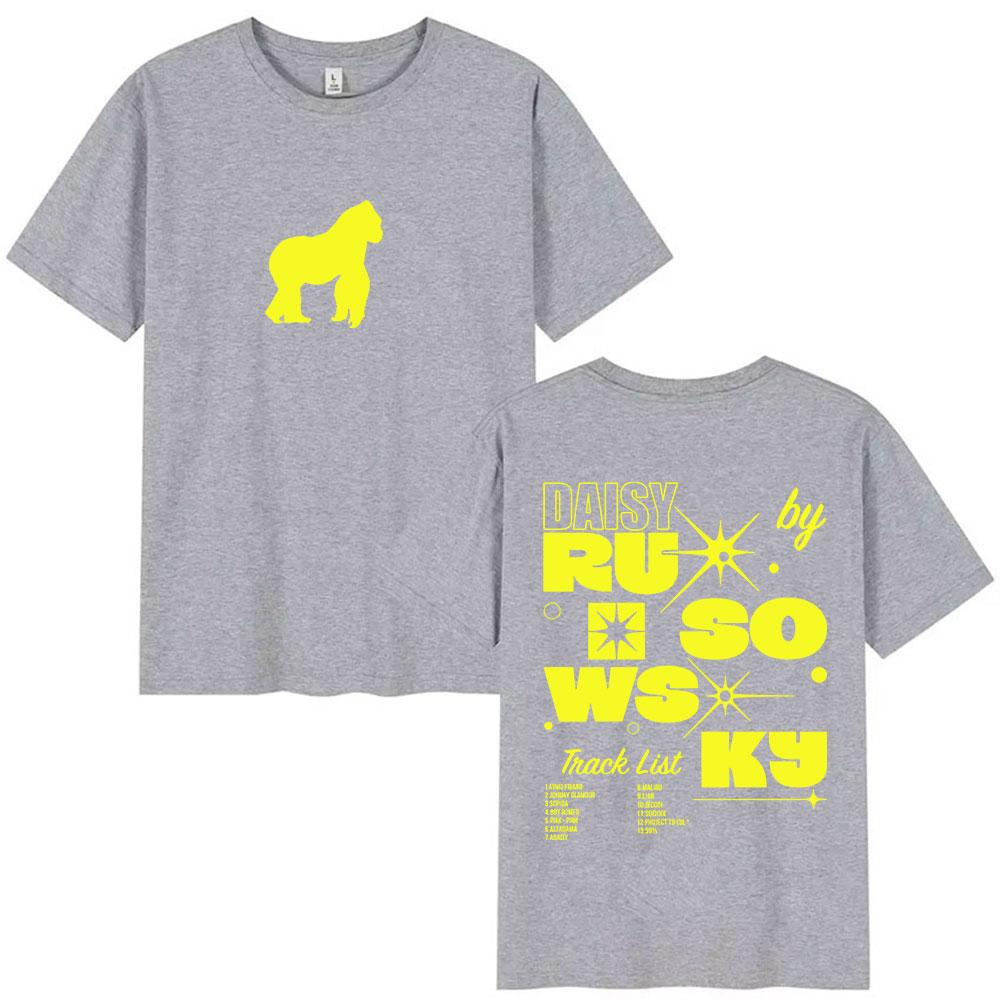 Rapper Rusowsky Daisy Tour 2025 Fans T Shirt Men Women Vintage Fashion Clothing Tshirts Summer Casual Oversized Cotton Tshirt