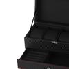 Svart kolfiber PU Smyckesförvaringsfodral 22,2 * 11 * 11,2 cm Klockbox Snygg Armbandsbox För Kvinnor