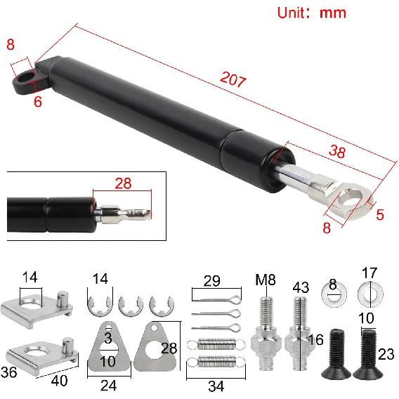 

[Replacement car Parts] 1 Pair Rear Tailgate Slow Down Easy Up Lift Strut Kit for Mazda BT50 BT-50 BT 50 Ford Ranger PX Damping Rod Gas Spring