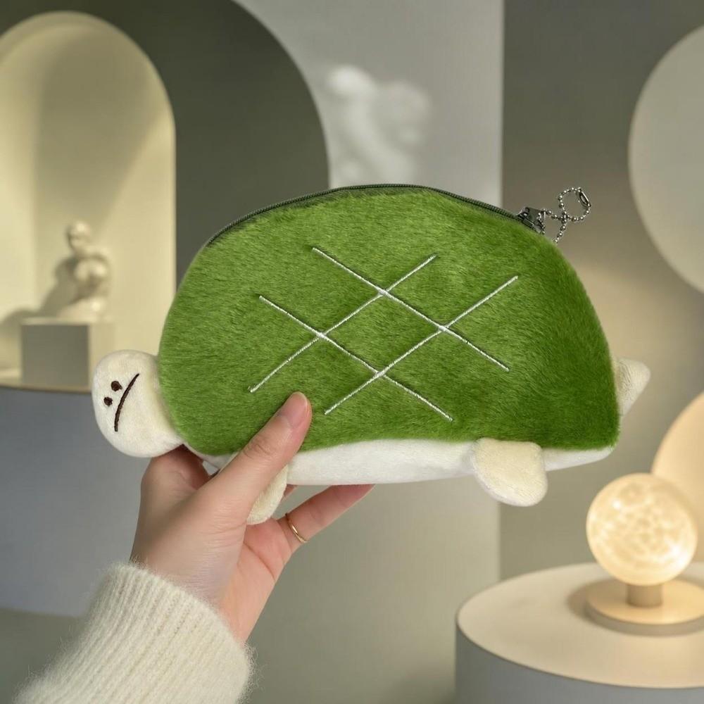 Large Capacity Plush Pencil Bag Cartoon Stationery Storage Bag Turtle Pencil Pouch Desk