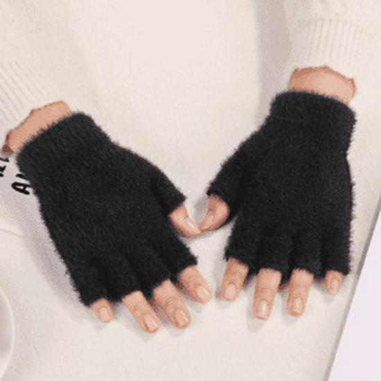 Hřejivé pletené rukavice bez prstů s možností ovládání dotykové obrazovky - Ideální do chladného počasí a pro studenty