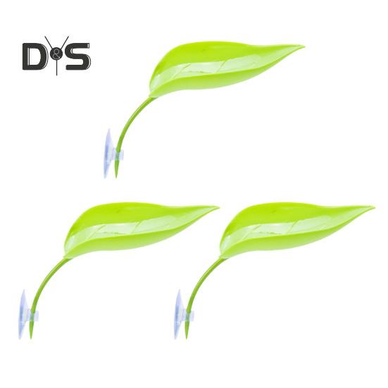 Sonnenplattform für Schildkröten in Blattform, Sonnenplattform für Bartagamen mit Saugnäpfen, Zubehör für Laubfrösche als Dekoration für Leopardgecko-Aquarien, 3 Stück