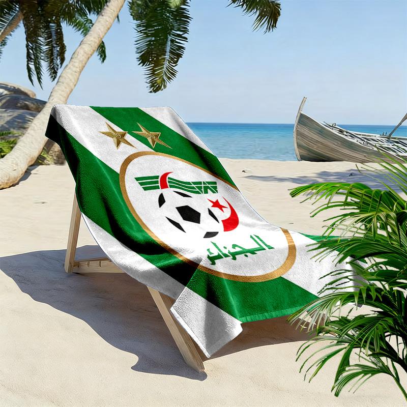 Algeria National Football Team Print Beach Towel, Large Soft Quick Dry Towel for Beach Camping Swimming