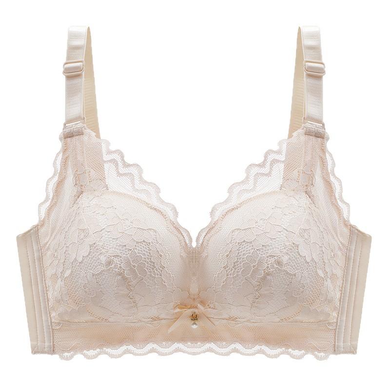 Lace Underwear Women's Small Breasts Gather Without Steel Ring To Close the Breasts, Sexy and Comfortable, Adjustable Upper Support Thickened Cup Bra