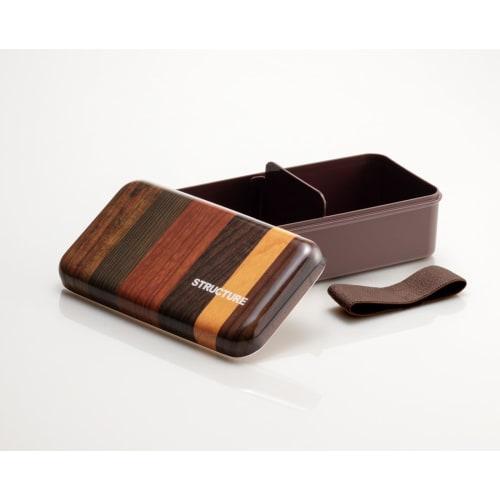 Skater Side Dishes Bento Box 870ml Structure Wood Grain Brown SLLB9M-A