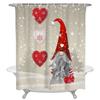 Christmas Gnomes Shower Curtain Set,Cute Winter Xmas Holiday Tree Buffalo Check Plaid Shower Curtains For Bathroom Decor,Hooks