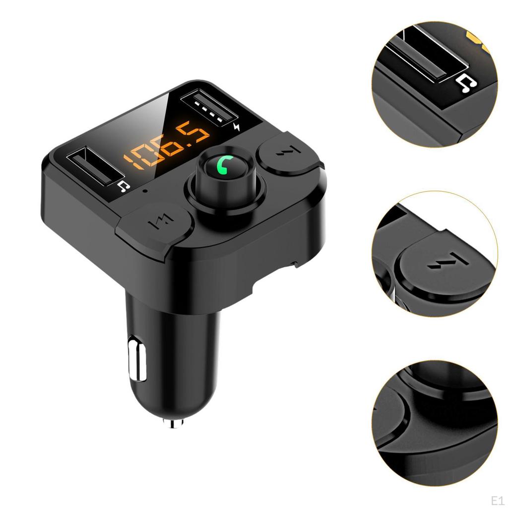 Car MP3 Player Portable Dual USB Handsfree Calling Plug and Play Adapter