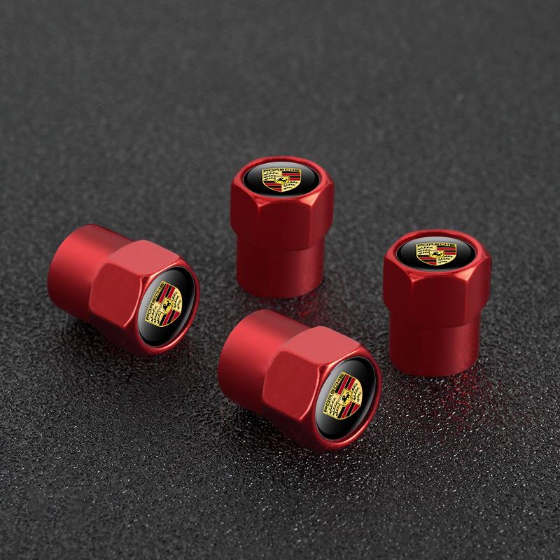 4PCS Car Wheel Tire Valve Cap Tyre Stem Cover For Porsche Cayenne Carrera 928 Panamera Boxster Macan Auto car decal Accessories