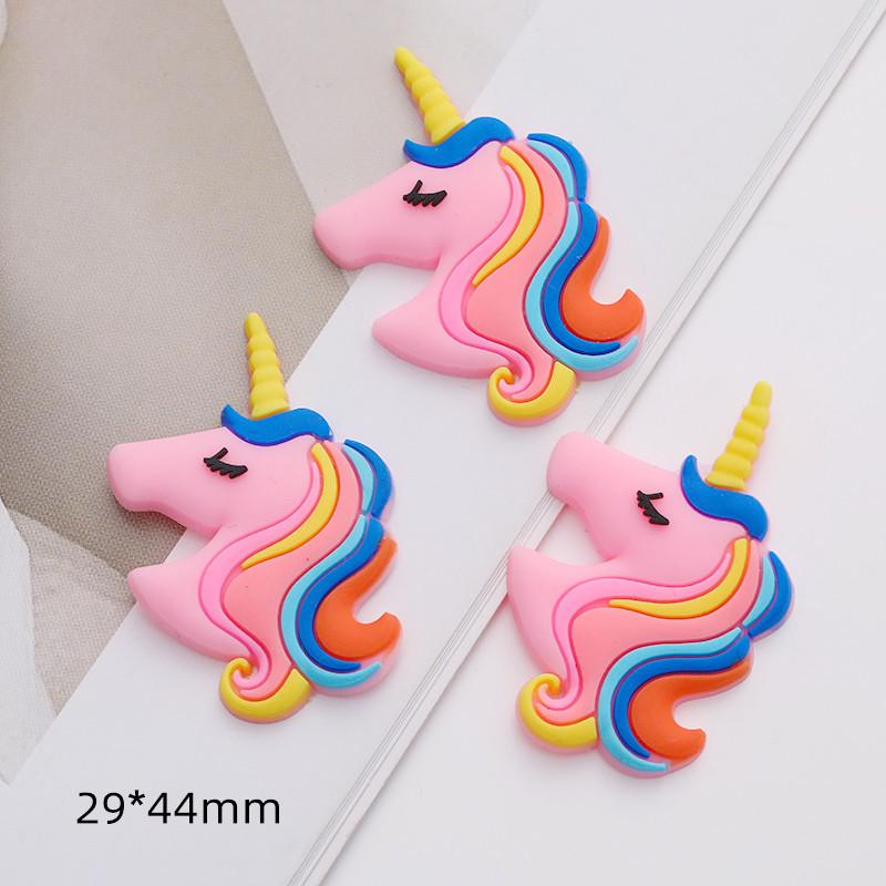 Cartoon Rainbow Unicorn PVC Hair Clip & Magnet DIY Accessory