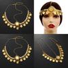 Fashion Simulation Gemstone Decoration Circular Tassel Design Gold Headwear For Womens Travel Gift