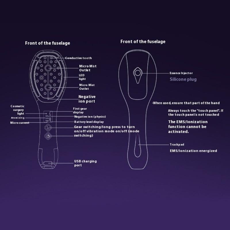 5 Gear Adjustable Electric Scalp Massage Brush Comb USB Rechargeable Vibrating Scalp Massager Tool for Hair Treatments