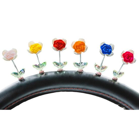

6шт/набор милый орнамент розы цветок автомобильной консоли центр авто украшение приборной панели весна тряска