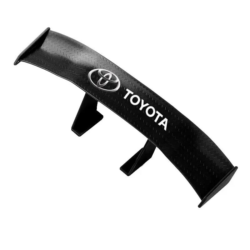 1Pcs Carbon Fiber Car Mini Rear Spoiler Mini Small Wing Model Decoration For Toyota TRD RAV4 Avensis Yaris Levin Reiz Crown Vios