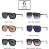 SHAUNA Retro Men Square Gradient Sunglasses Fashion Women Rivets Trending Dark Blue Sun Glasses Shades UV400