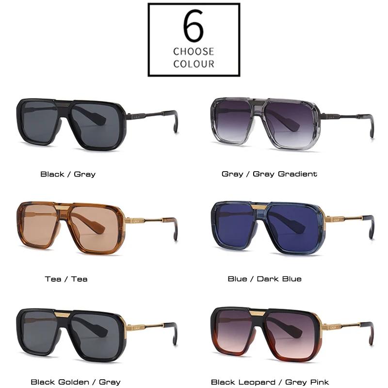 SHAUNA Retro Men Square Gradient Sunglasses Fashion Women Rivets Trending Dark Blue Sun Glasses Shades UV400