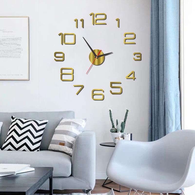 Nordic Simple Creative Wall Clock DIY Punch-free Clock Living Room Wall Sticker Clock Bedroom Personalized Silent Art Clock