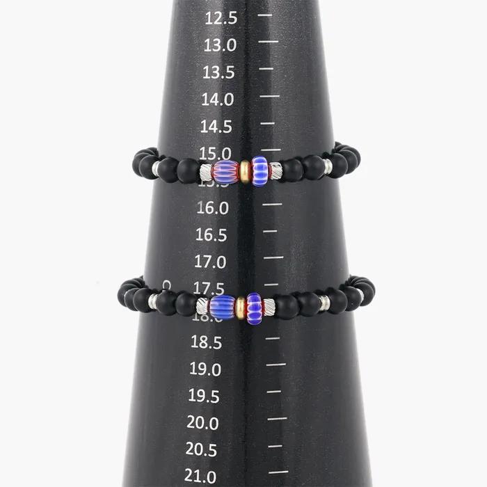 Oriental Beads Point 6mm Onyx Bracelet (C2503AC1276_BK)