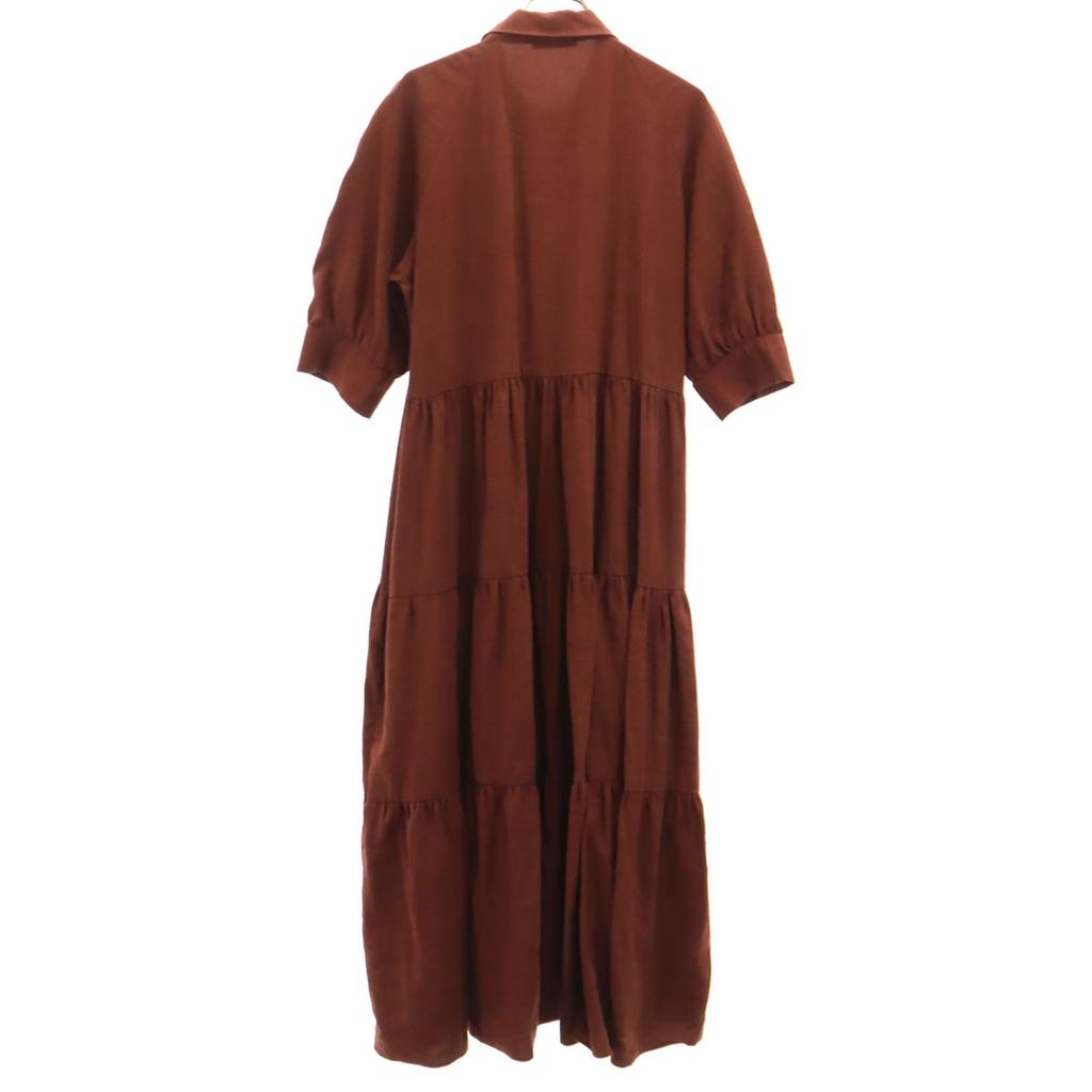 Zara 7 Minutes Sleeve Long Dress M Red Brown Special Wing Women Used