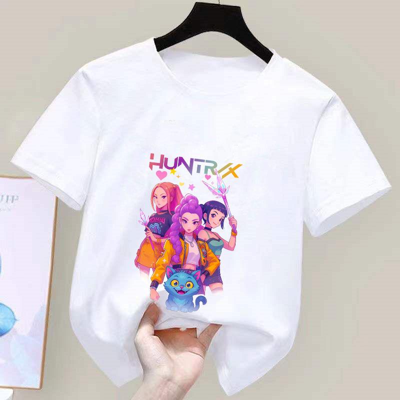 K-POP Demon Hunter Girl Group Unisex Cotton T-Shirt - Kids' Summer Short Sleeve Round Neck Top