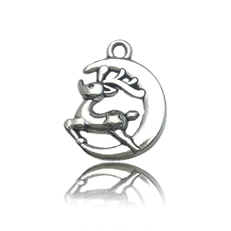 DIY Christmas Retro Zinc Alloy Stag Head Antler Pendant Charm - Jewelry Accessories