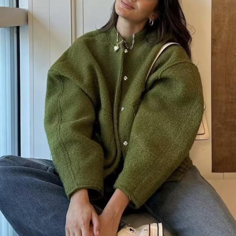 Женская новая свободная универсальная куртка-бомбер с карманами и декоративными скрытыми — фото 9