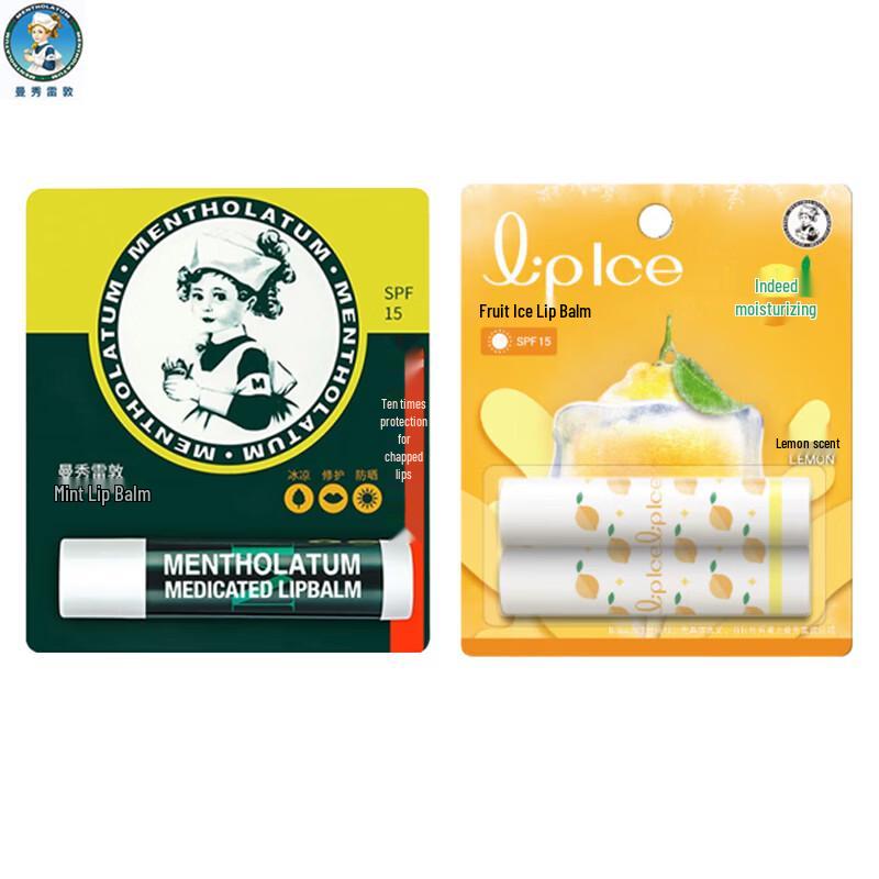 Mentholatum Mint & Lemon Fruity Lip Balm Duo