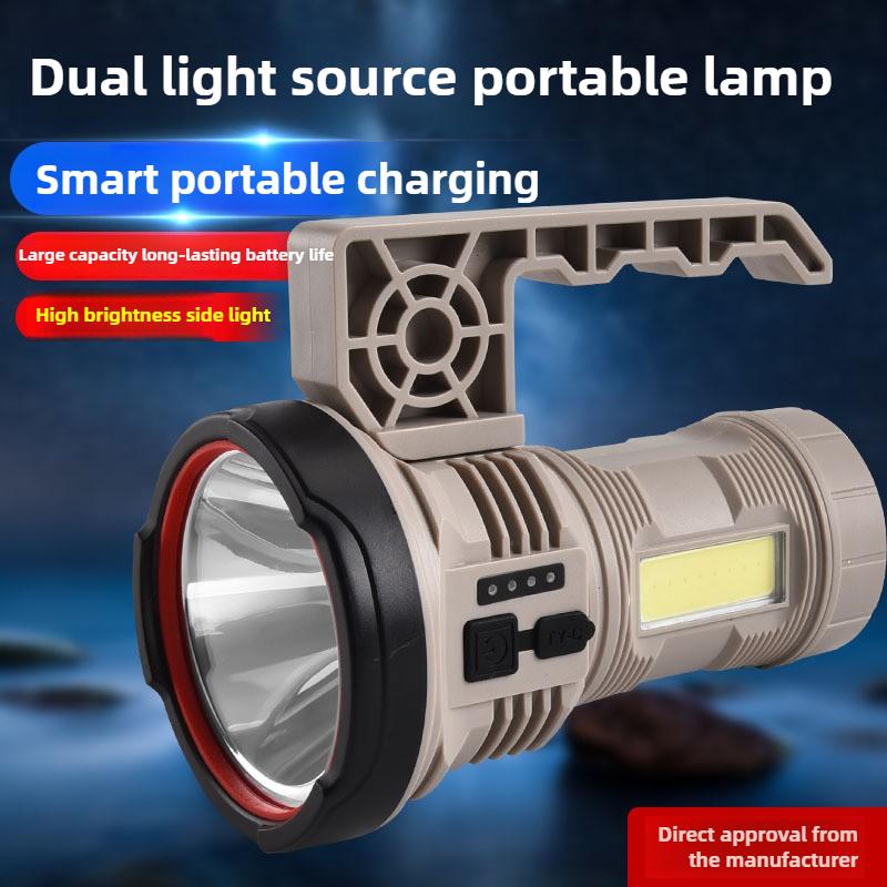 New Cross-Border High-Power Flashlight COB Outdoor Searchlight Type-C Rechargeable Emergency Handheld Work Light