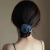Korean Blue Denim Flower Hair Rope Solid Color Hair Tie Elastic Hairband Elegant Ponytail Holder Rubber Girls Hair Accessories