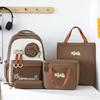 Backpack for Primary and Secondary School Students' School Bag New Fashionable and Trendy Insulated Meal Bag Large Capacity Four Piece Set
