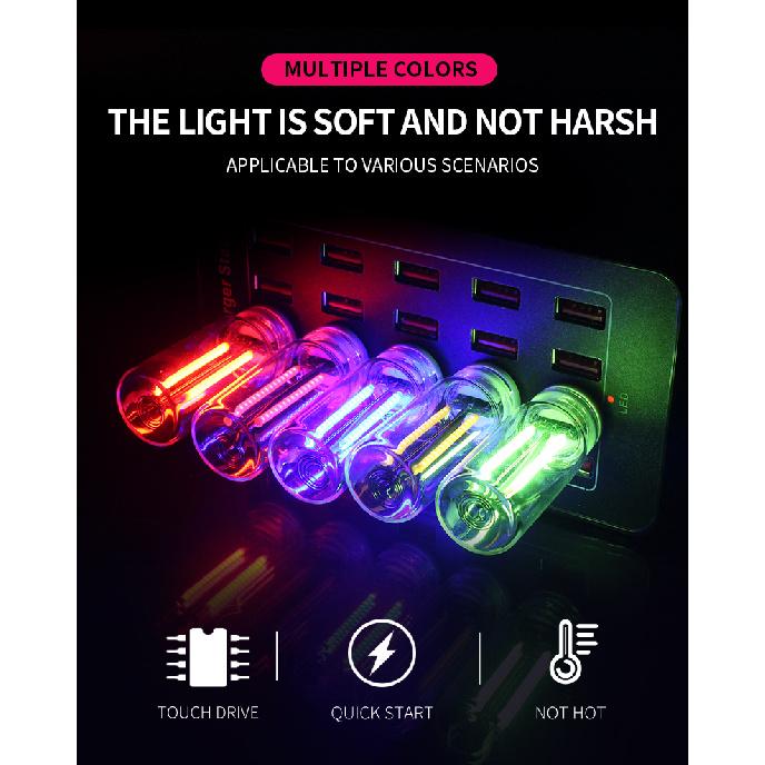 Car Mini USB Plug LED Night Light Touch Control Dimmable Ambient Lights Decorative Atmosphere Lamps for Car Interior Lighting Dome Lights 6