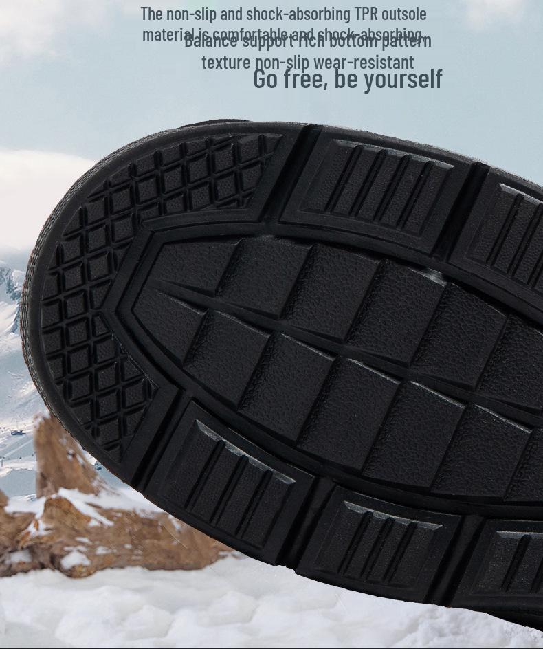 Thickened Warm Couples' Plus Velvet Hiking Snow Boots - Large Sizes for Men & Women