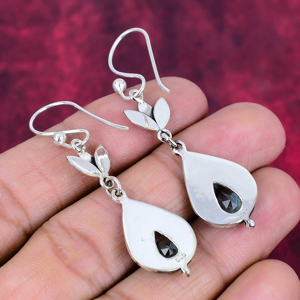 Swiss Blue Topaz 925 Solid Sterling Silver Earrings, Handmade Gemstone Jewelry Earrings For Memorial Day