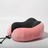 Memory Foam U Shaped Travel Neck Pillow Set for Airplane Car Train Support with Drawstring Bag and