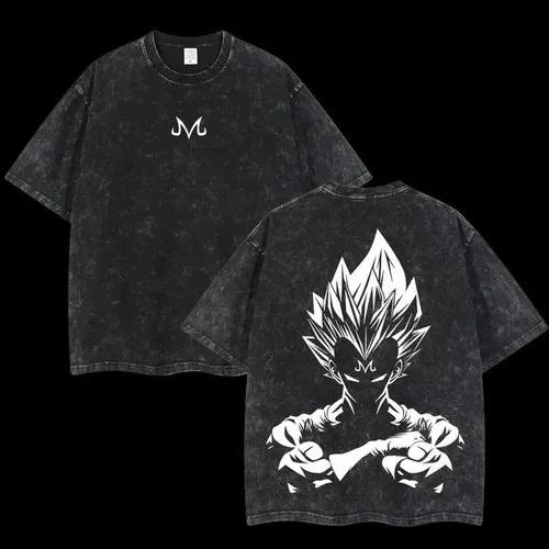 Camiseta Vintage Lavada Tokyo Ghoul Kaneki Ken Centípedo Kagune Anime para Hombre Harajuku Streetwear Gótico Camiseta Oversize de Manga Corta