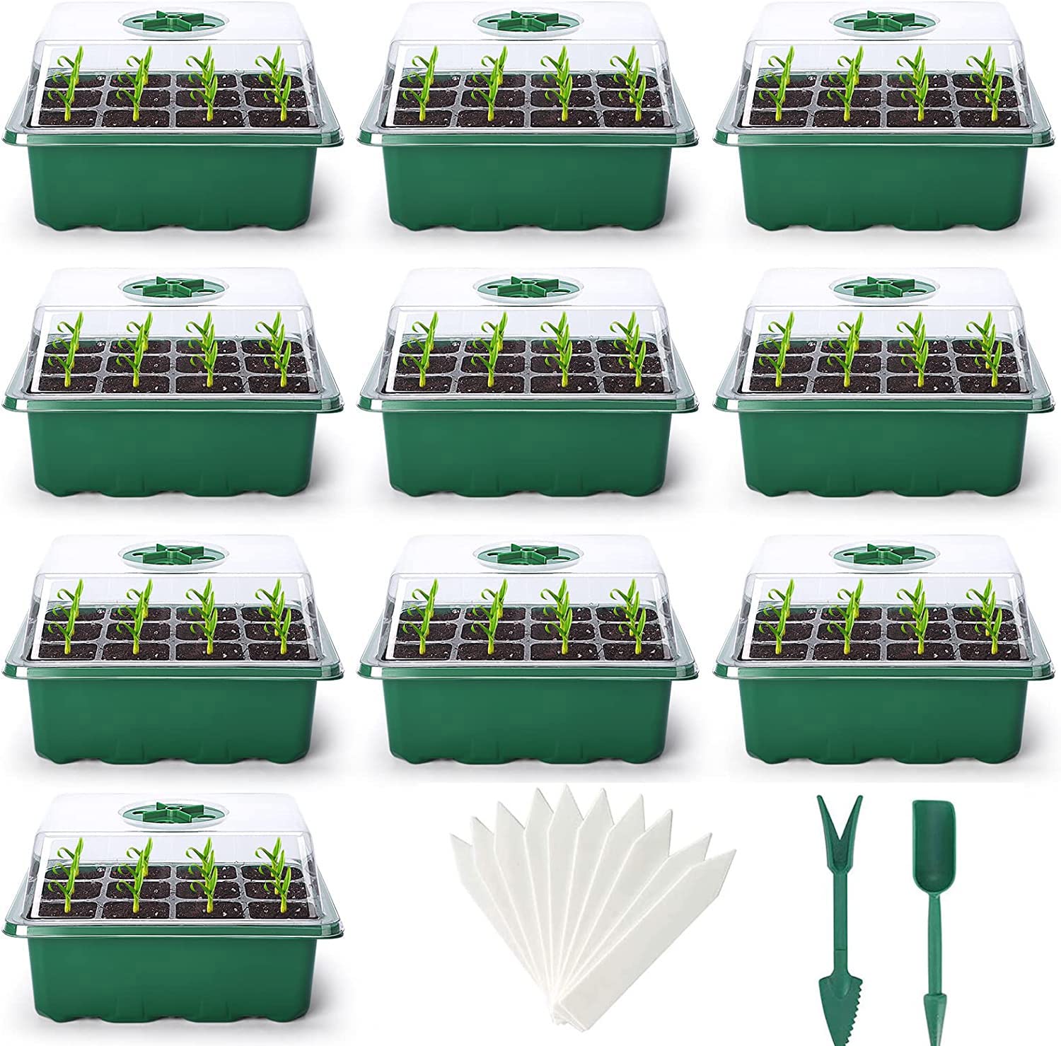 Seedling Pots (Set of 10), Seedling Trays, Seedling Boxes, 12-Hole Seedling Trays, Seed Germination and Seedling Cultivation Set, Seed Sowing House, S