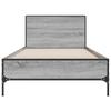 Bed Frame Gray Sonoma 75x190 cm Particleboard and Metal