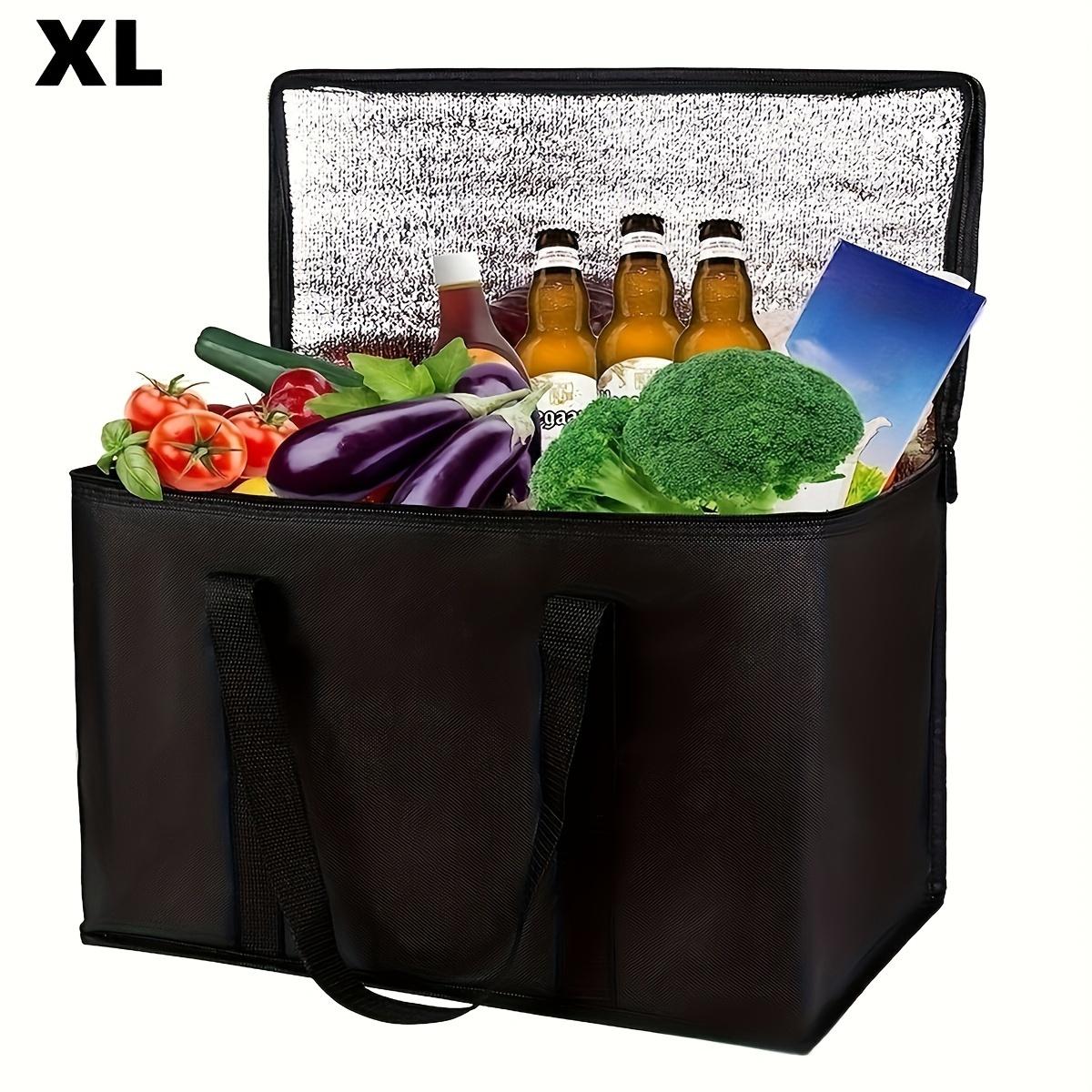 

XL/Large Insulated Bag: Keep Food Hot & Cold For Hours - Grocery Tote, Soft Cooler Bag, Pizza Warmer Lightweight & Sturdy Zipper