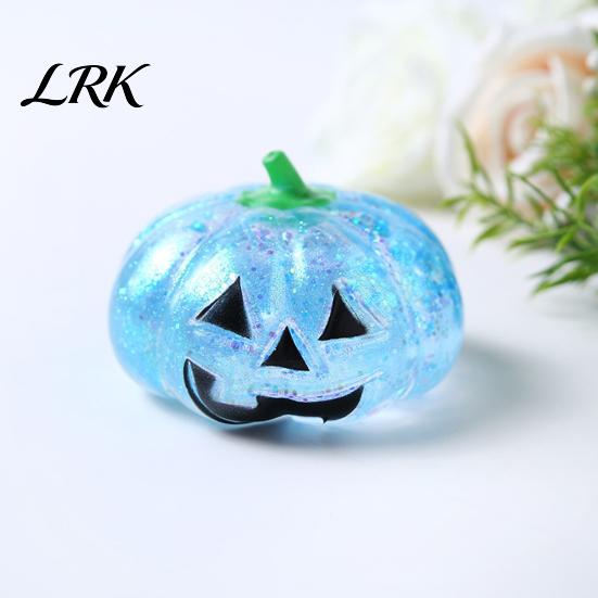 Kürbisform Quetschspielzeug Halloween Stressabbau Spielzeug, Gruseliger Kopf Klar Glitzer Zuckerball, Partygeschenke
