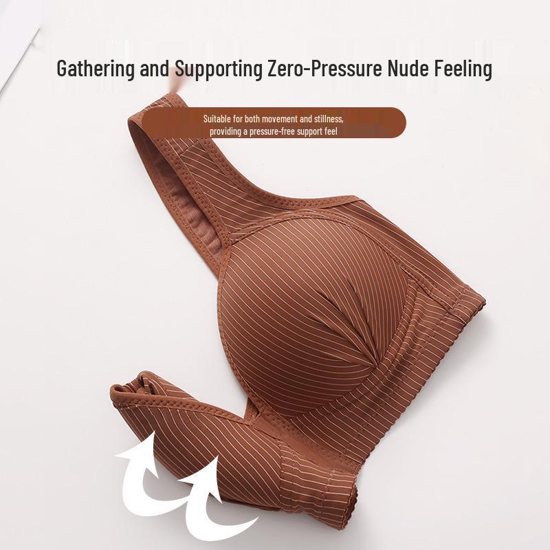 Plus Size Wire-Free Front Closure Supportive Bra for Middle-aged & Elderly