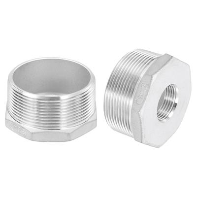 3Pcs Female To Female N PT 304 Stainless Steel Reducer Hex Bushing Reduced Casting Pipe Adapter Fitting for Industrial Water HVAC and Plumbing