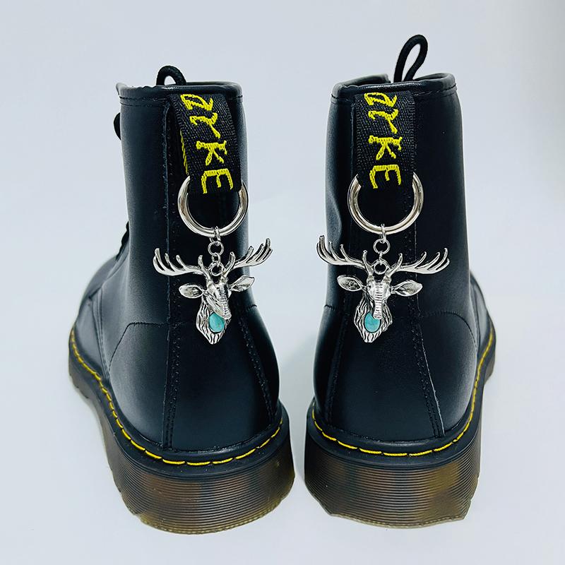 Boucle de chaussure en métal, épée gothique, Serpent de flamme, pentagramme Martens, Punk, bricolage, boucle circulaire détachable, pendentif Animal, accessoires de chaussures