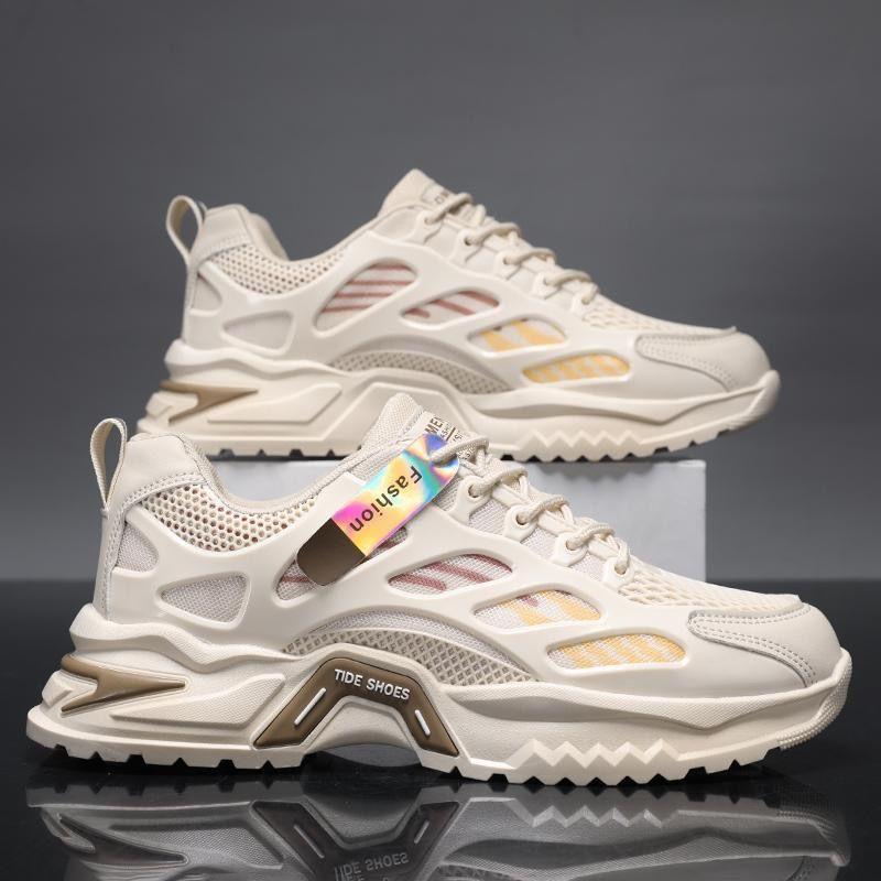 Summer Men's Shoes Breathable New Youth Casual Versatile Sports Running Mesh Deodorant Heightening Dad Shoes