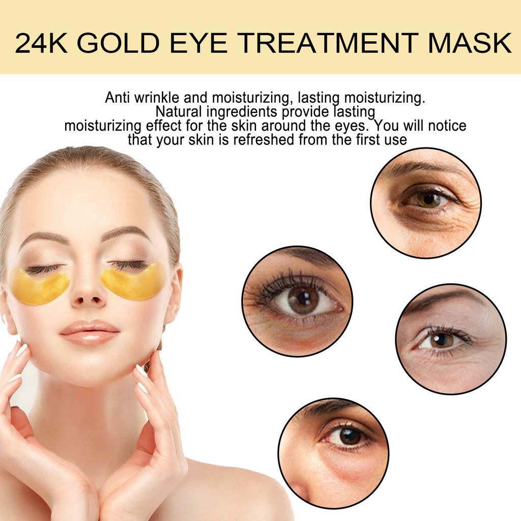 EELHOE 24K Gold Eye Mask Moisturizing and Nourishing Eye Surrounding Skin Care Eye Care Less